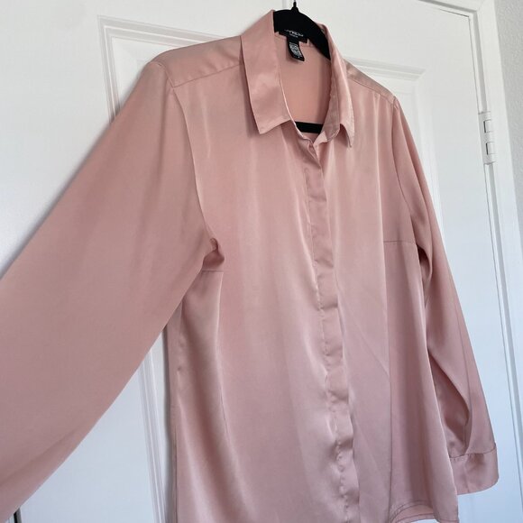 Express Long Sleeve Portofino Blouse – Dusty Rose – Medium - Picture 3 of 7